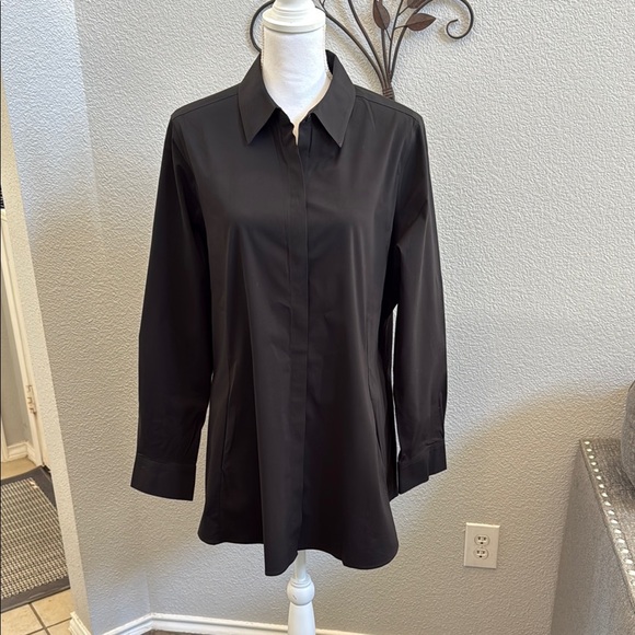 Foxcroft Cici No Iron Stretch Long Sleeve Tunic - Picture 5 of 12